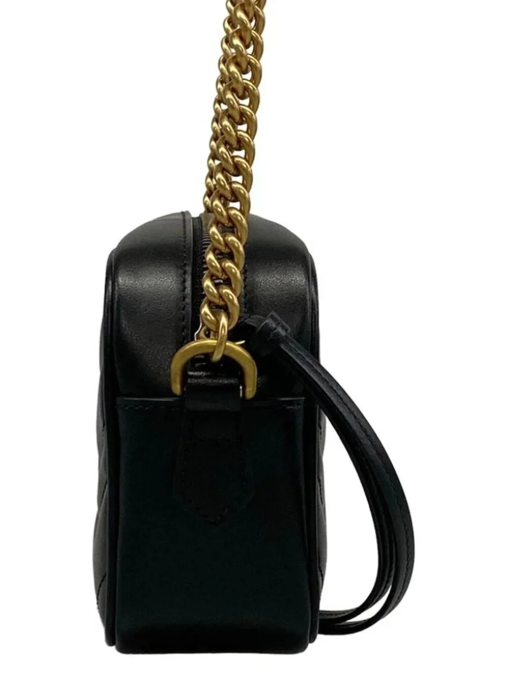 GUCCI GG Marmont Quilting Mini Bag 448065 Black Leather Shoulder Bag